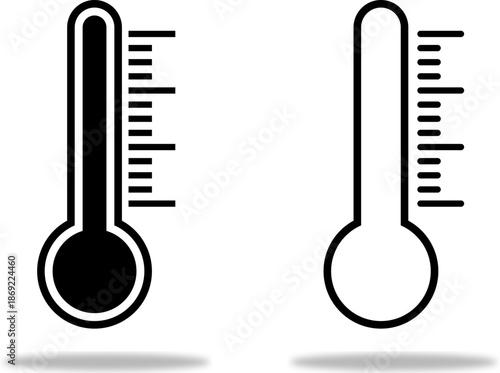 Minimalist thermometer icons set