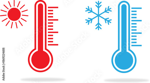 Hot and cold temperature icons