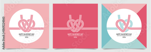 かわいい水引ハートのバレンタイン用イラスト