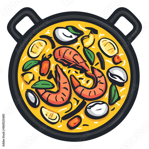 spanish paella, food, seville spring festival, celebration, vector, transparent background, seafood, dinner, meal, cuisine, fresh, cooking, restaurant, gourmet, delicious, shrimp, eat, sauce