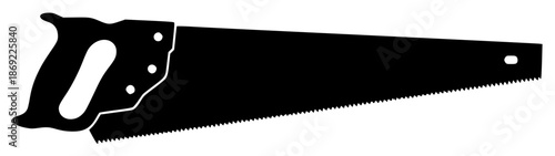 a black and white silhouette of a saw, black, large, saw, silhouette, against transparent background
