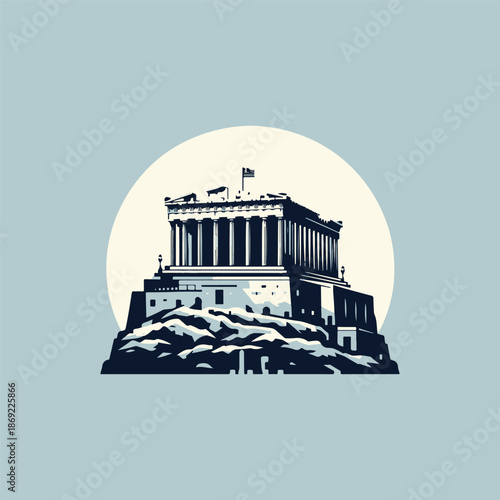 Historical Acropolis Athens Logo