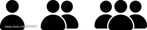 Minimalist group icons with different numbers of people
