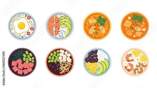 Diverse Healthy Bowl Collection A Vibrant Array of Nutritious and Delicious Food Bowls