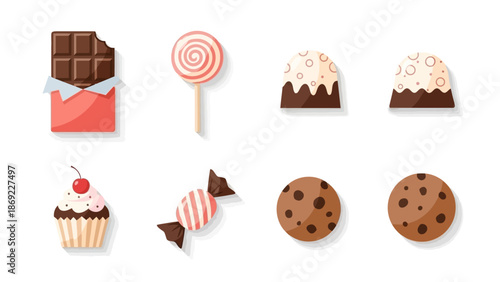 Delicious Assortment of Sweets A Collection of Chocolate, Lollipops, and Treats for Enjoyment