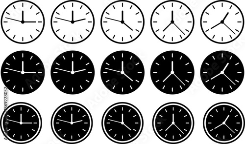 Minimalist clock faces collection