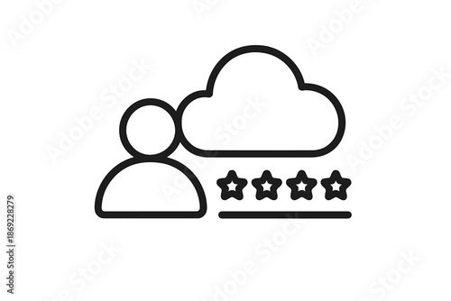 Outline icon representing user experience rating of a cloud storage service