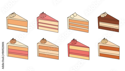 Delicious Cake Slices A Variety of Flavors and Designs for Desserts, Celebrations, and Sweet Treats