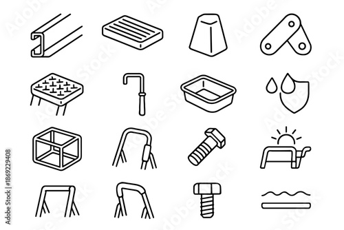 Steel safety icons ladder vector icon feet structure platform rubber handgrip step