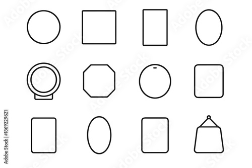 Corners minimalist icon square no rectangular icons simple mount mirror vector subtle