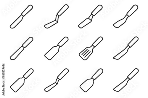 Fish vector icons lifting edge icon ergonomic frosting angled spatula scraping