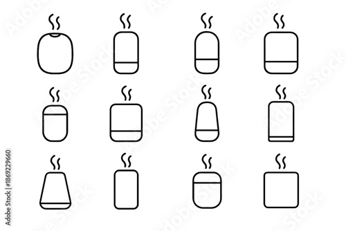 Tone icon vector white icons mist minimalist matte device finish humidifier cube