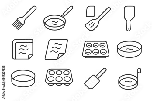 Non vector coated spatula pan stick egg tray cake scraper cooking kitchen