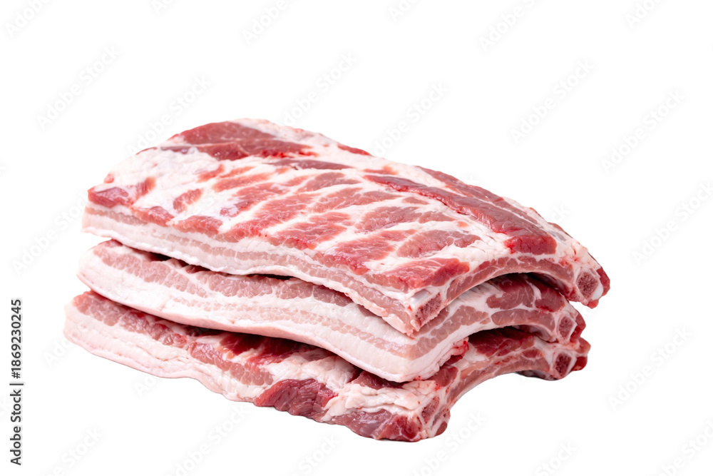 Obraz premium Fresh Raw Pork Belly with Fat Layers
