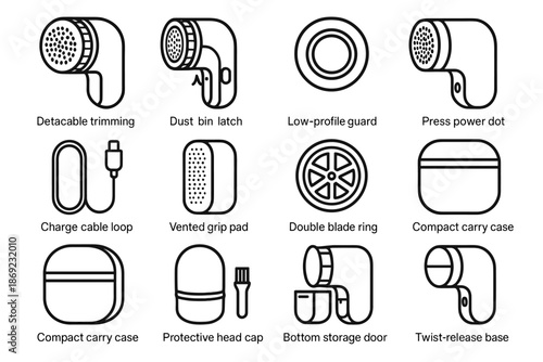 Loop comb pad trimming vector shaver guard icons carry icon ring travel