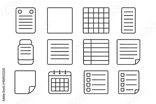 Slim vector memo magnetic eraser planner clip rectangle kitchen icon sheet whiteboard