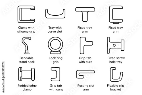 Fixed slip silicone arm alignment anti clamp grip icon slot phone vector