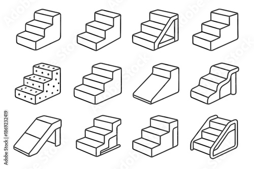 Ramp plush vector form step wooden icon steps combo pet tones stylish