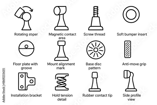 Tip vector contact rubber mark bumper icon head stopper side plate door