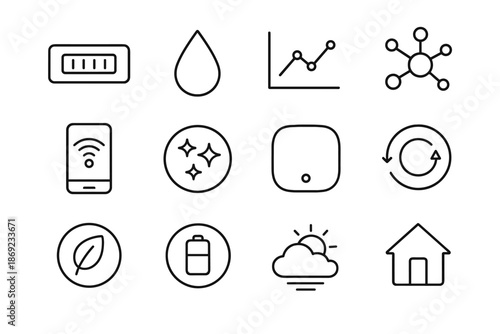 Connection smart icon calibration room symbol quality sensor air clean vector
