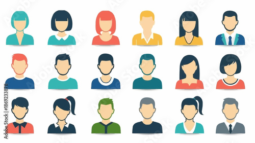 Wallpaper Mural Collection of Diverse User Profile Icons Representing People. Torontodigital.ca