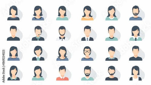 Collection of diverse user profile icons representing people.