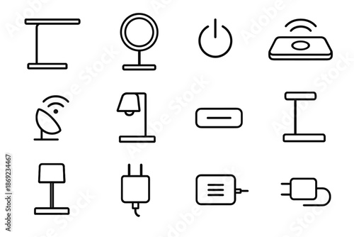 Single stand compact icon matte light pad heat minimalist wireless power vector