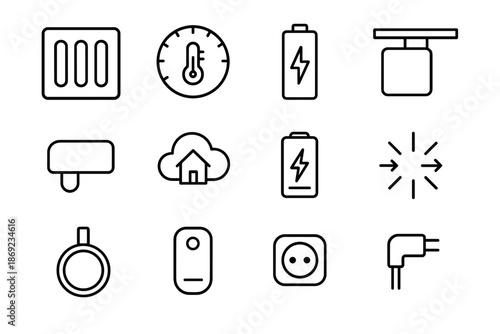 Cap icon home curtain vector module wheel sensor automation clamp icons indicator