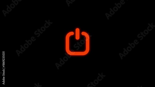 Power button icon animation.  Switch power on off button icon animation.  Technology reset power button animation.
