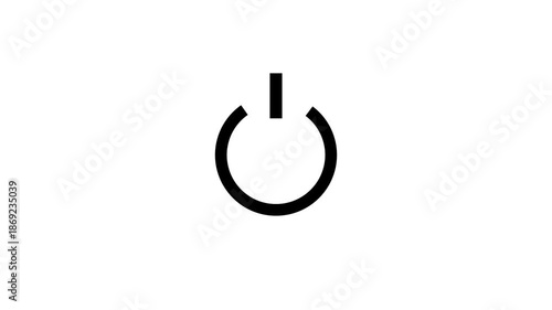 Power button icon animation.  Switch power on off button icon animation.  Technology reset power button animation.