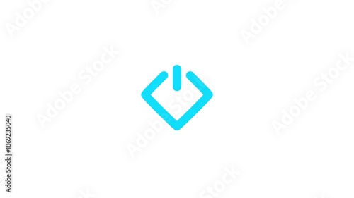 Power button icon animation.  Switch power on off button icon animation.  Technology reset power button animation.