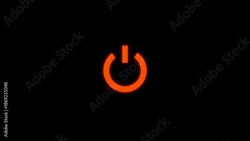 Power button icon animation.  Switch power on off button icon animation.  Technology reset power button animation.