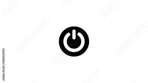 Power button icon animation.  Switch power on off button icon animation.  Technology reset power button animation.