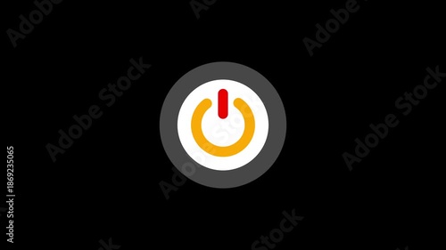 Power button icon animation.  Switch power on off button icon animation.  Technology reset power button animation.