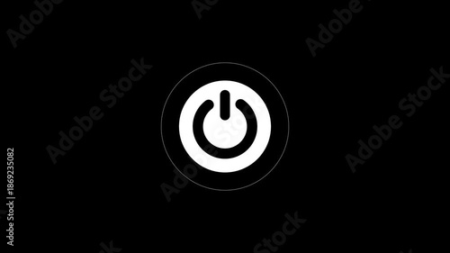Power button icon animation.  Switch power on off button icon animation.  Technology reset power button animation.