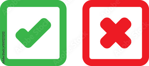Checkmark and cross icons set