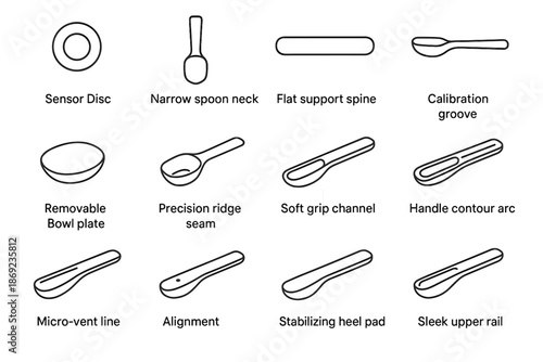 Vector alignment dot sleek disc icon support spoon channel ridge seam smart