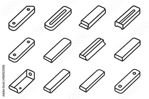 Protective ridge embedded notch icon rail magnetic layer edge guiding alignment vector