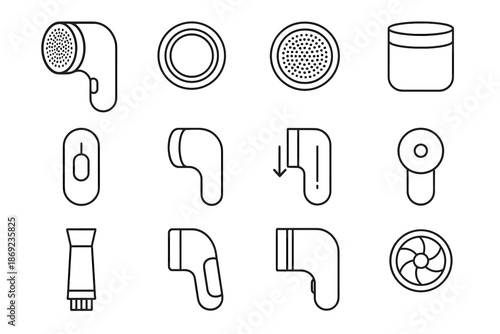 Icon portable internal ring core charging remover guide lint tip vector plate