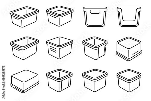 Layer row icons rim entry vector smooth lip kitchen icon bin fins