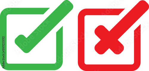 Check and cross mark icons set