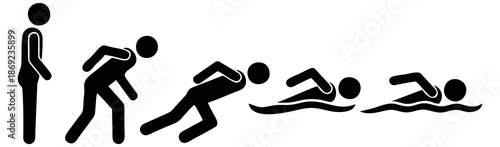 Swimming Sequence Sport Icon Vector Illustration 