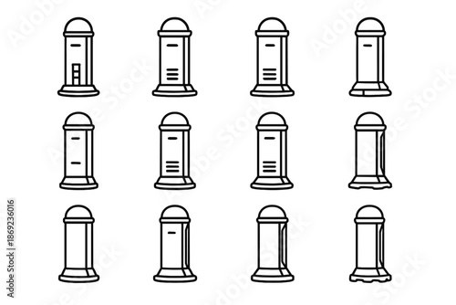 Icon vector tower base dome shadow ring structural dash smart indicator sensor