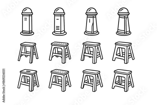 Smart sturdy icon stability vector indicator lean light panel base sensor stool