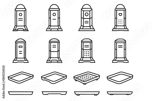 Vertical dome vector rim icon light sensor row icons modular smart lens
