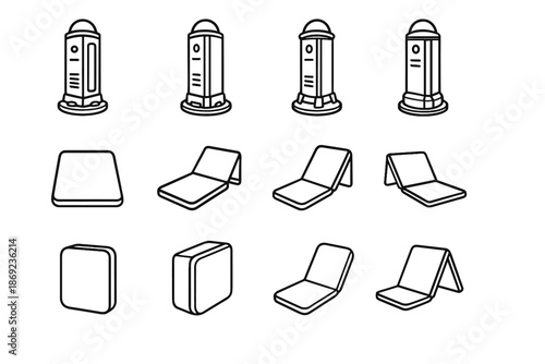 Lean top base vector tower seam smart shadow icon light strip vertical