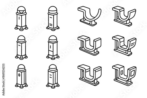 Contour upper dome base icon vector top blades smart panel modular sensor
