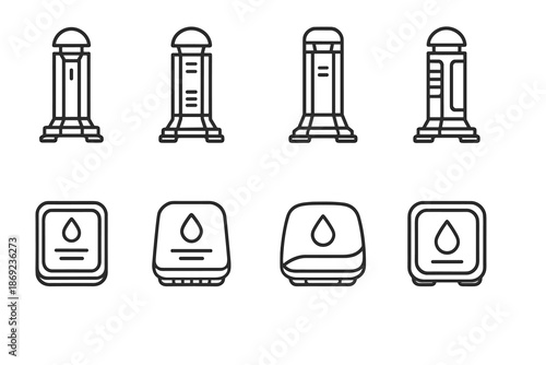 Ring vertical sensor seam line icon ridge vector smart arc strip modular