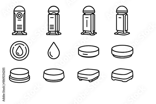 Smart sturdy upper icon mark top base sensor vector tower contour path