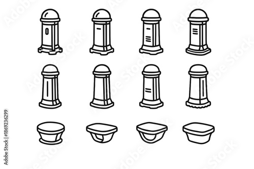 Vertical lean mark light blades pads icon stability vector smart icons tower